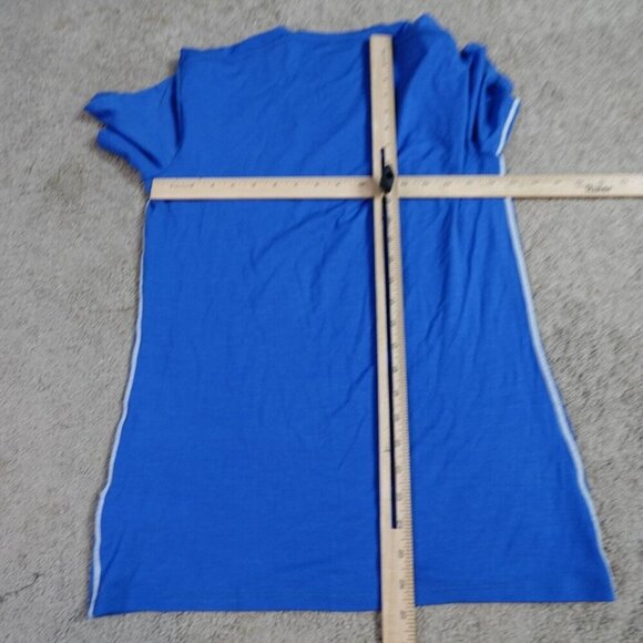 Icebreaker Shirt Medium Blue Solid Wool Blend - Picture 6 of 8